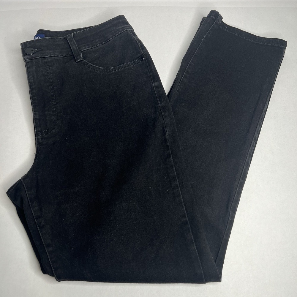BANDOLINO Women's AMY Black Stretch‎ Denim Straight Leg Jeans 10 (34 X 30.5)